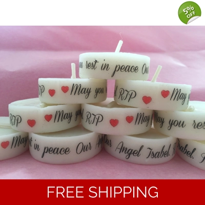 Funeral Personalised Remembrance & any occasion candle favours. light in memory